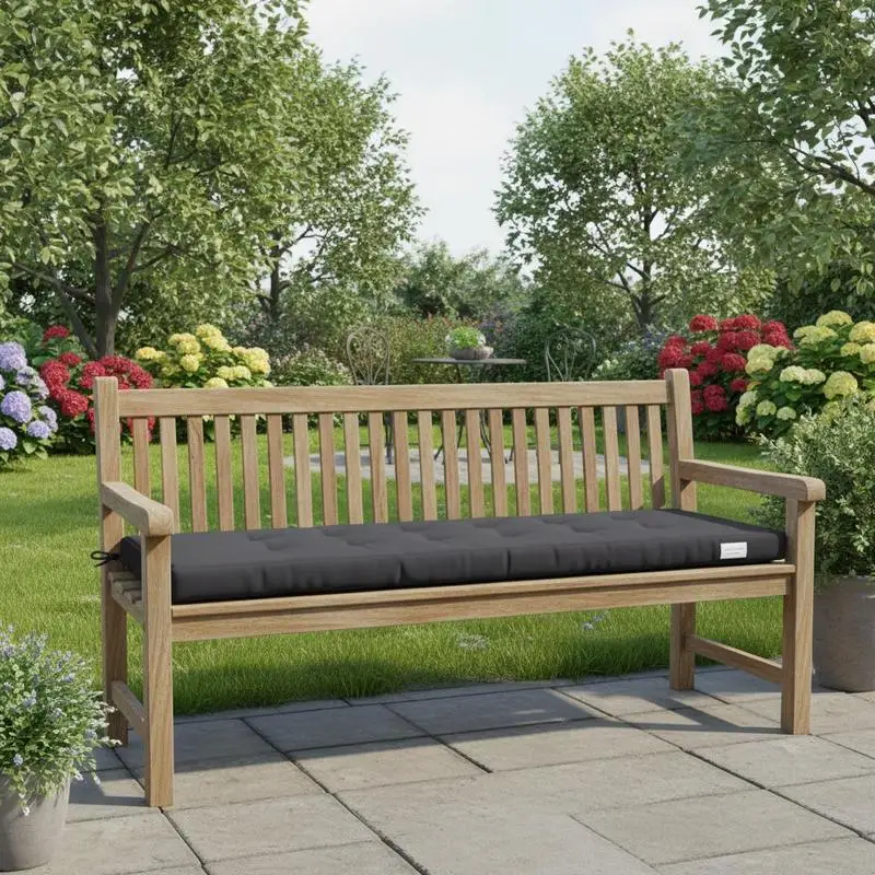 Nur Kissen enthalten, wasserdichtes Outdoor-Sitzkissen Anthrazit 180x50x3cm, 100% Oxford-Polyester, Schaumstoff-Füllung, rutschfeste Bänder, Indoor-Terrassen-Sofa-Dekokissen