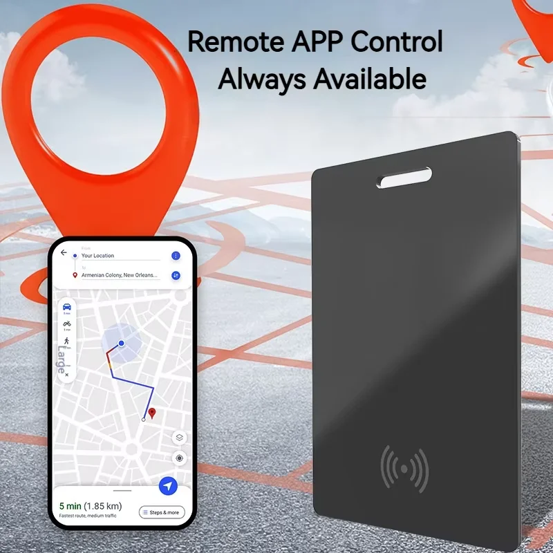 Ultra Thin Wireless GPS Card Locator Find My Tracker Smart Anti-Lost Device Card for Key Wallet Pet Cat Dog For iOS iPhone