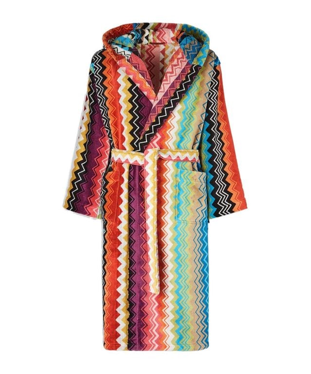 Giacomo Hooded Bathrobe (Large) - Blue - Missoni Nightwear