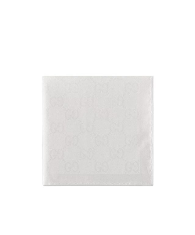 Gg Cotton Silk Pocket Square - White - Gucci Scarves