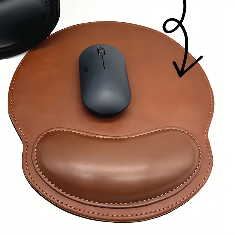 Comfort Faux Leather Mouse Pad With Wrist Support For Office & Gaming Comfort Faux Leather Mouse Pad With Wrist Support For Office & Gaming