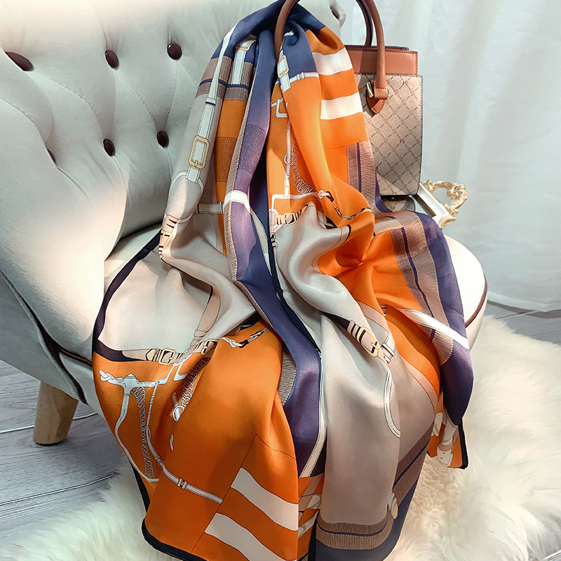 Luxury Silk Scarf For Women Pure Silk Shawl & Printed Head Scarf g
