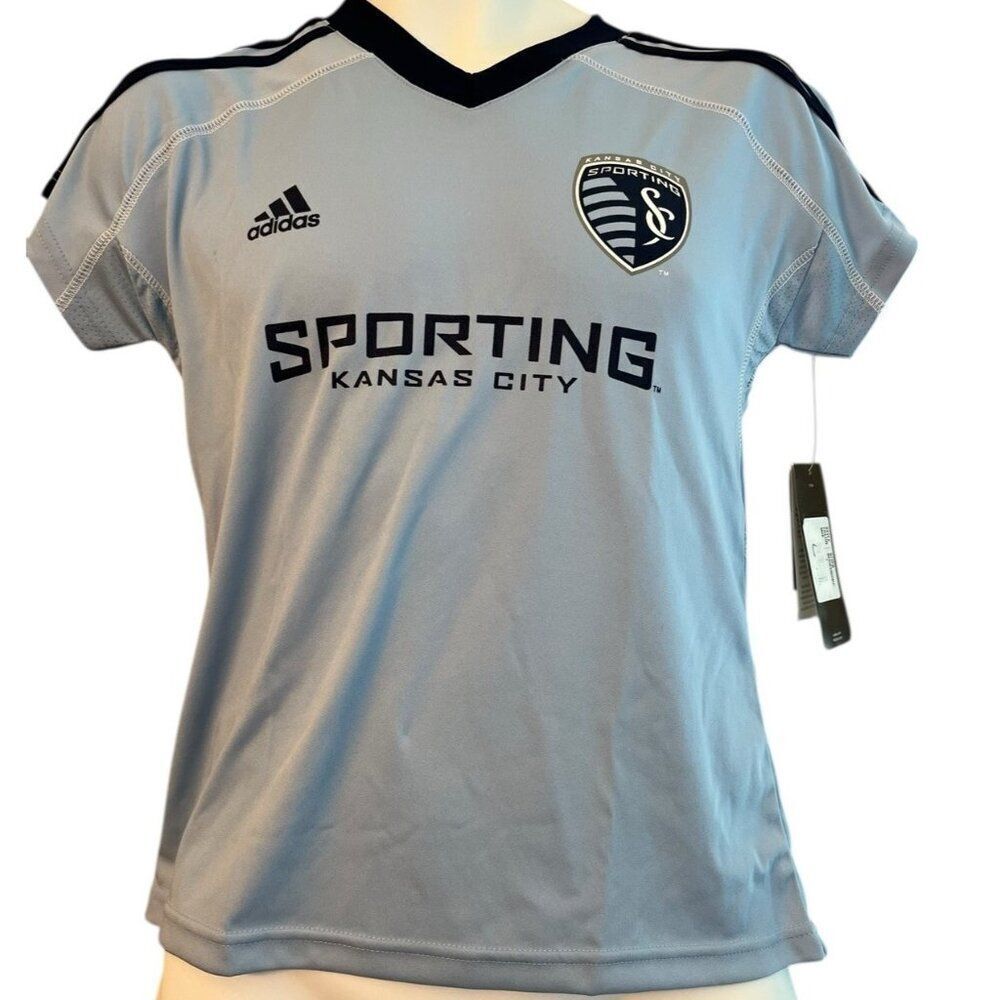 Adidas Shirts & Tops | Adidas Boys Large 14 Sporting Kansas City Jersey, Light Blue Soccer Shirt Nwt | Color: Blue | Size: 14b