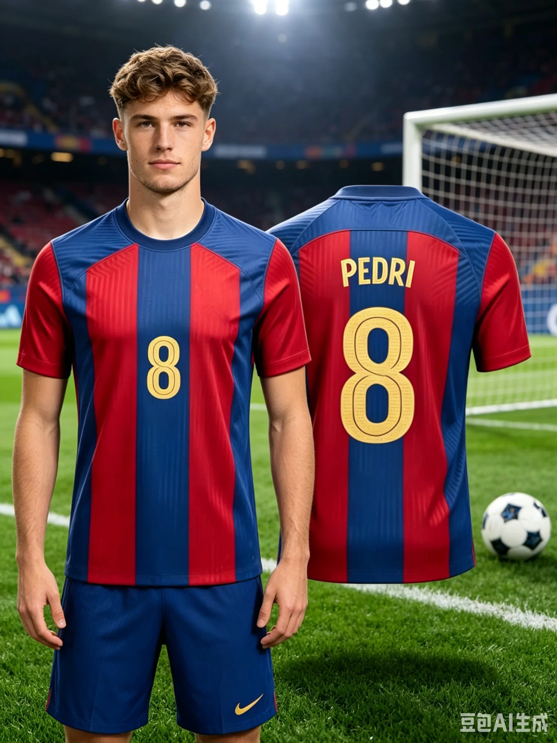 Maillot de football domicile Barcelone Pedri n°8 pour hommes, maillot de football respirant à séchage rapide, tenue décontractée pour les fans de football, entraînement et match