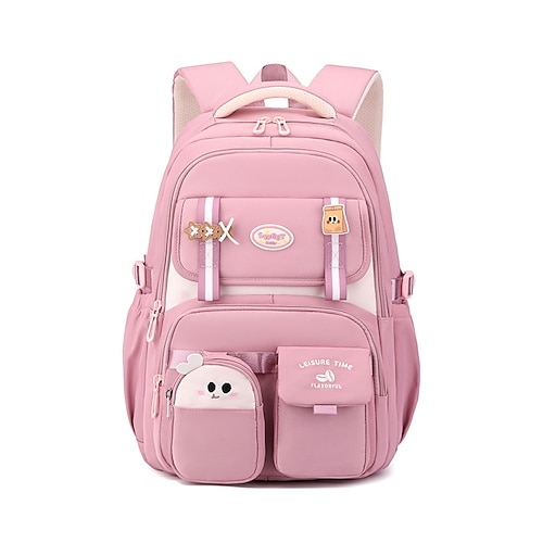 Zaino capiente per bambini, in poliestere resistente all'acqua, disponibile in vari colori, con tracolla, ideale per la scuola, i viaggi e le elementari. scuola media