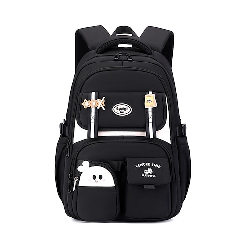 Zaino capiente per bambini, in poliestere resistente all'acqua, disponibile in vari colori, con tracolla, ideale per la scuola, i viaggi e le elementari. scuola media