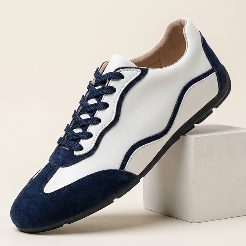 Men's Retro Colorblock Lace-Up Sneakers, Stylish Casual Sport Shoes for Men, Street Fashion Style for Young Adults, Travel, Walking, Weekend Daily Wear
