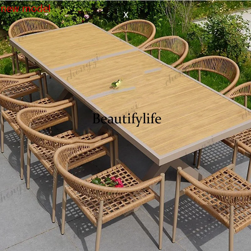 Ensembles de meubles de jardin en bois rétro, ensembles de meubles de jardin en rotin bohème, ensemble de salon en tissu pour enfants, meubles de patio, ensemble de meubles d