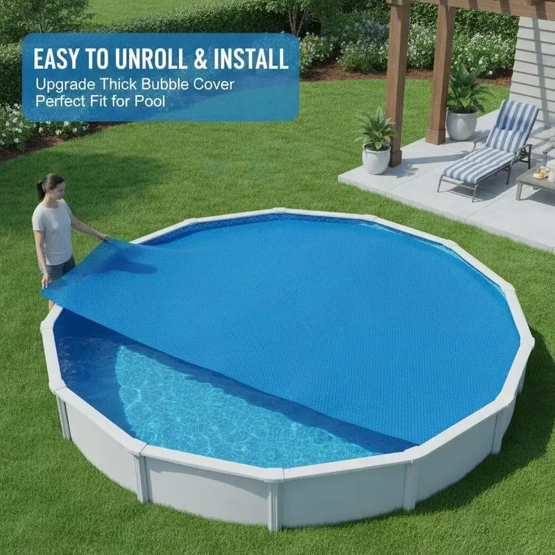 Couverture solaire pour piscine 400x200cm rectangulaire, couverture thermique en PE 200μm pour piscine hors sol, couverture solaire pour piscine, couverture de piscine, couverture solaire pour piscine