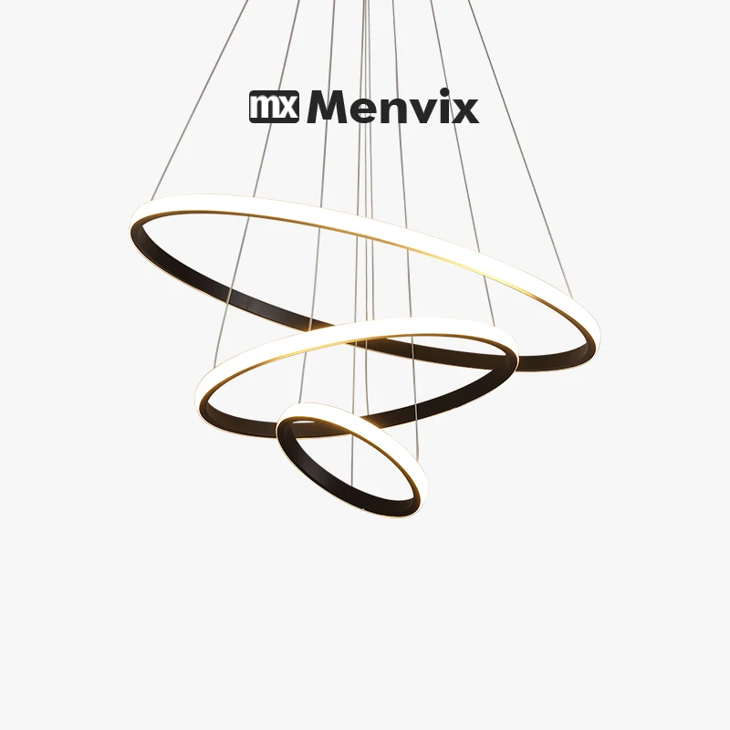 Menvix Moderne Anhänger Lampe Led Ringe Kreis Hängen Kronleuchter Weiß Loft Wohnzimmer Esszimmer Küche Innen Beleuchtung Leuchte