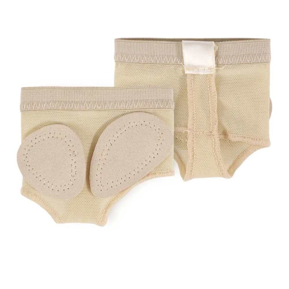 1 paire de couvre-pieds de danse en maille élastique antidérapants en microfibre, avec double patch, demi-semelles pour l'avant-pied, pour ballet et danse du ventre
