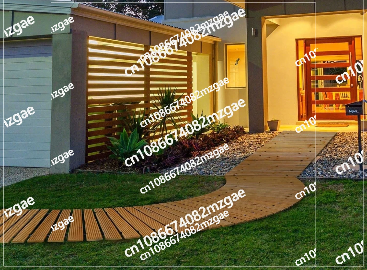 Allée de jardin en bois massif, sol extérieur, allée de jardin, sol de jardin, allée de fête