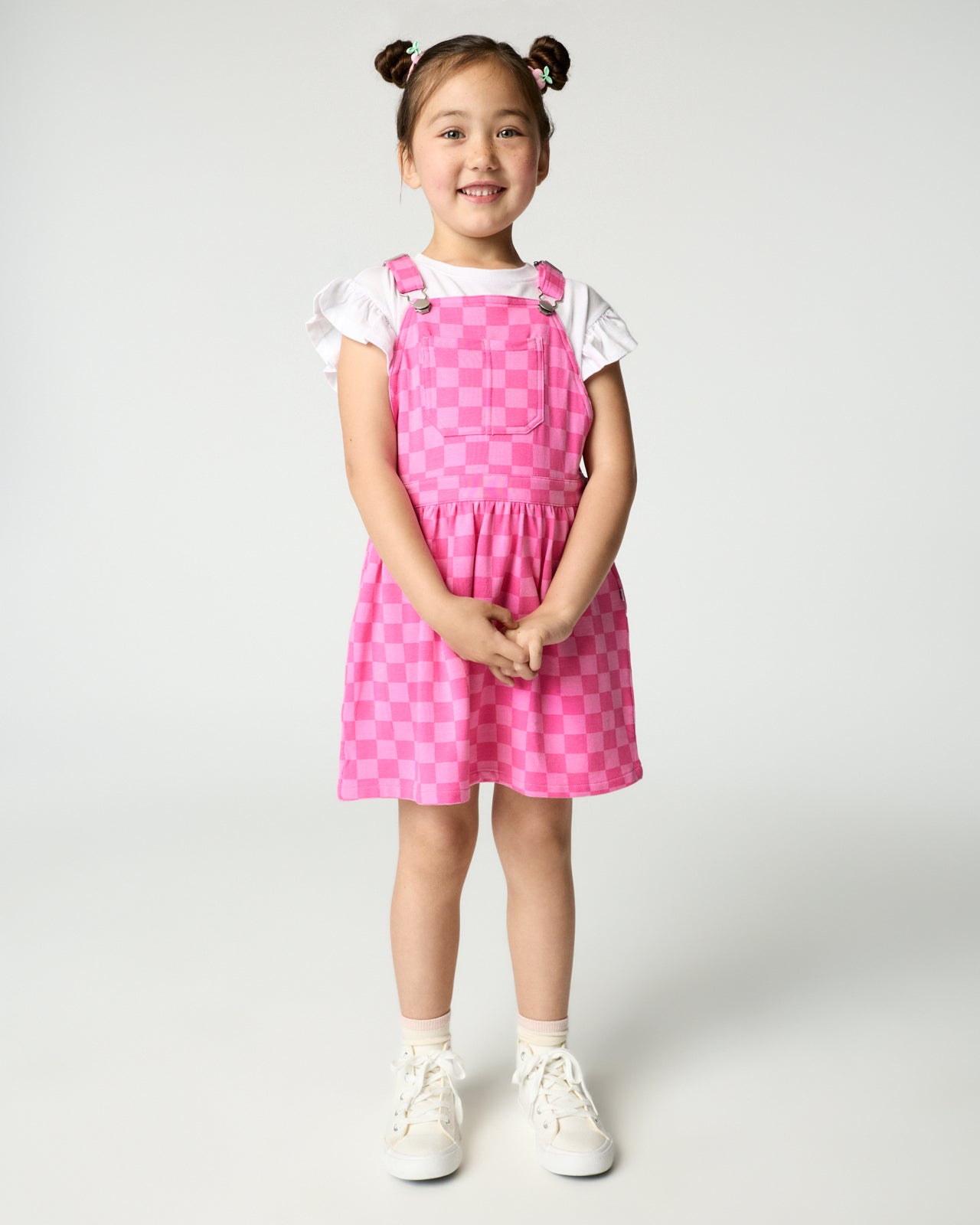 Sweet Raspberry Checks Skirt Overall Dress - 6-12 months