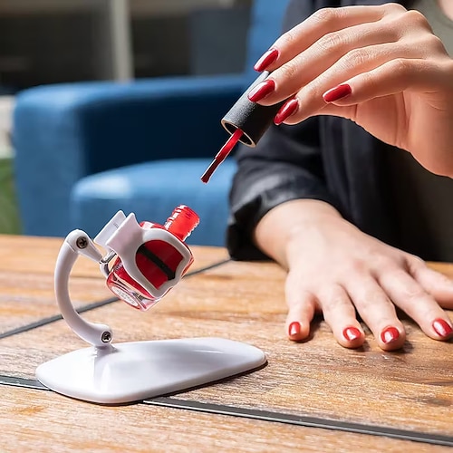 Verstellbarer Nagellackfläschchenhalter, auslaufsicherer, freihändiger Manikürehelfer mit Neigefunktion, universell passend für die meisten Nagellackfläschchen, professionelles Nagelkunst-Werkzeug für