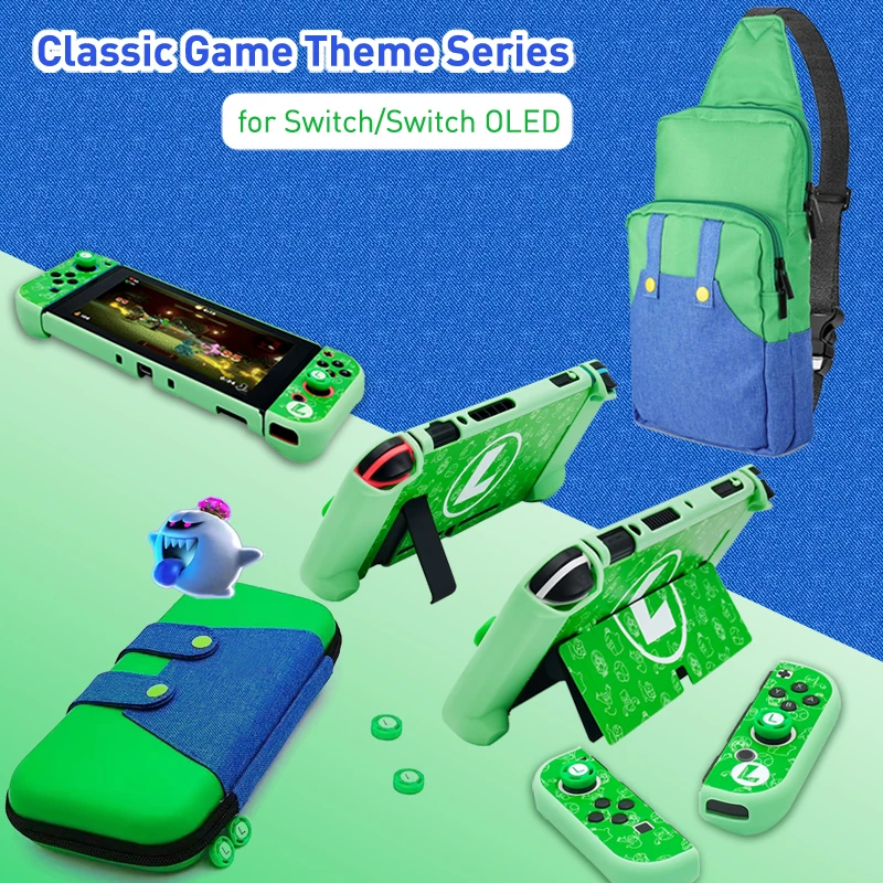 For Nintendo Switch Storage Bag Luig Mansion Style Protective Carrying Case Shell Cover Nintendo Switch OLED Game Accessories