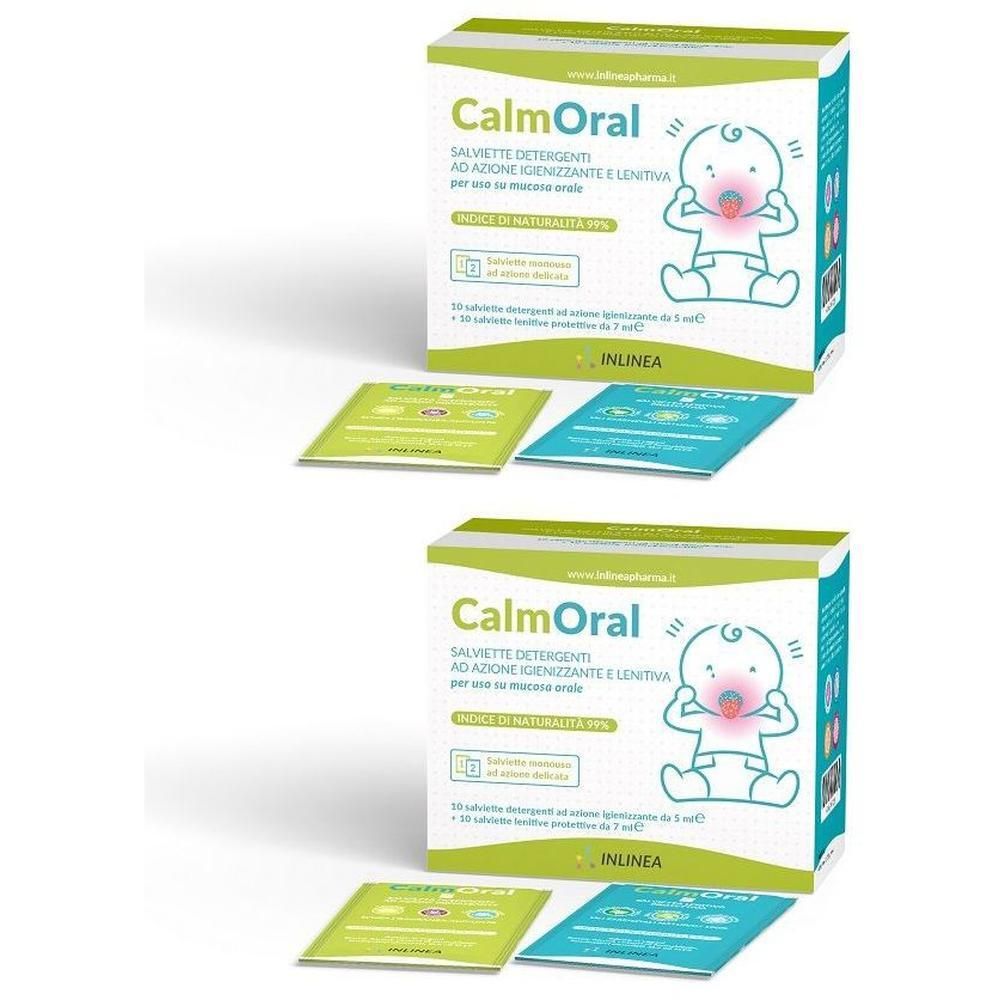 Calmoral 10 Salviette Detergenti + Lenitive Protettive 2x20 pz