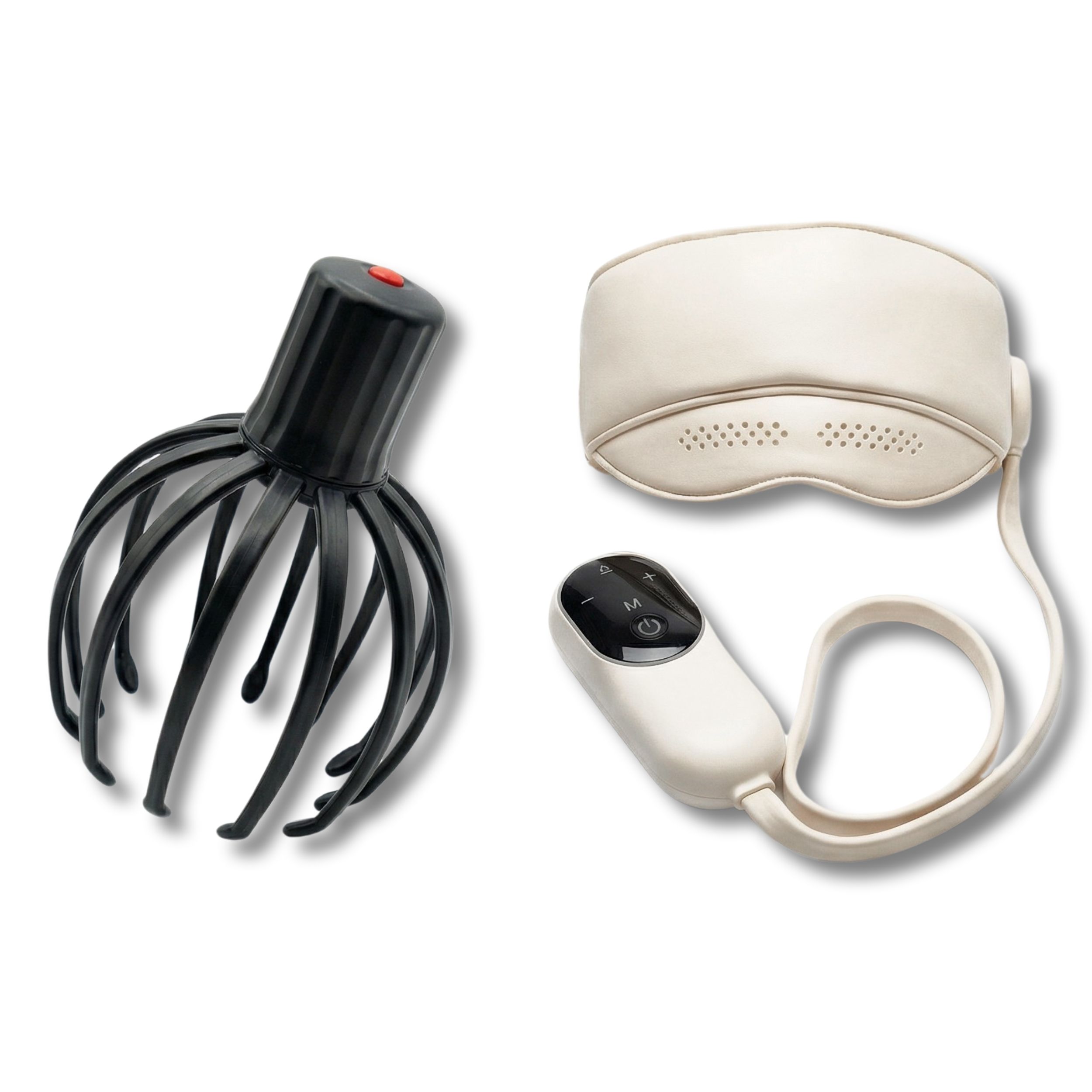 Kit Relax Cranio e Sguardo – Massaggiatore Cranico 360° + Maschera Ocu