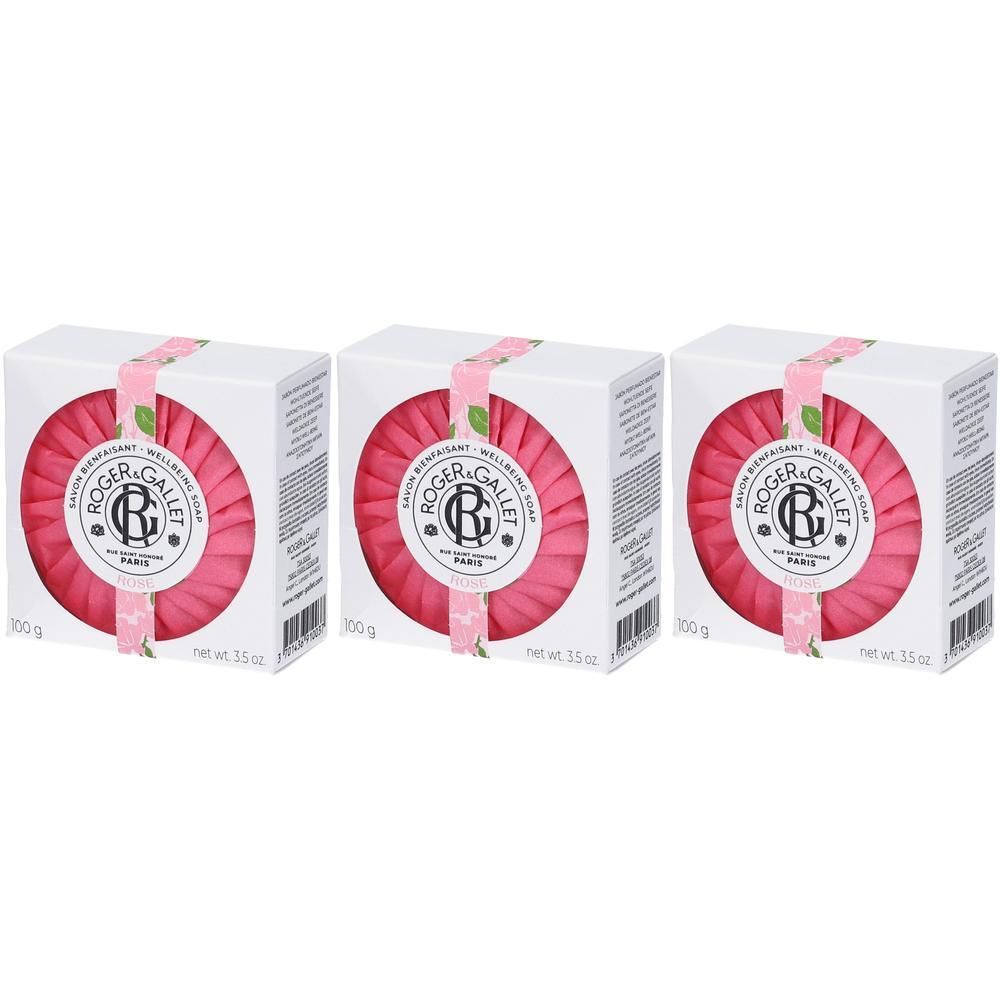 ROGER&GALLET Saponetta di Benessere ROSE 3x100 g