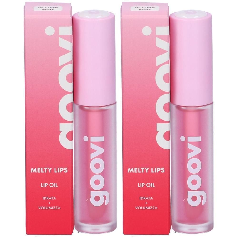 Goovi Melty Lips Olio Labbra Tonalità 01 Clear Rose 2x4 ml