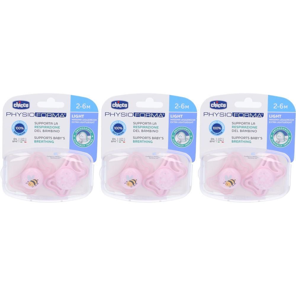 Chicco Physioforma Light Succhietto Rosa 2-6 Mesi 3x1 St