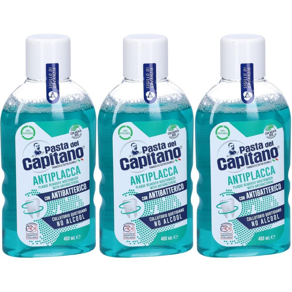 Pasta del Capitano Collutorio Antiplacca 3x400 ml