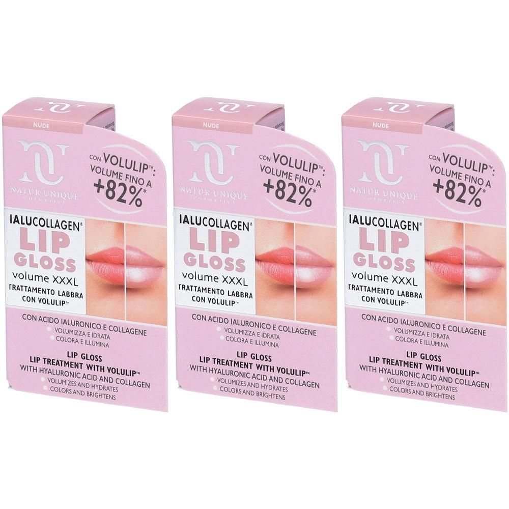 Natur Unique Ialucollagen Lip Gloss Volume Xxxl Nude 3x8 ml