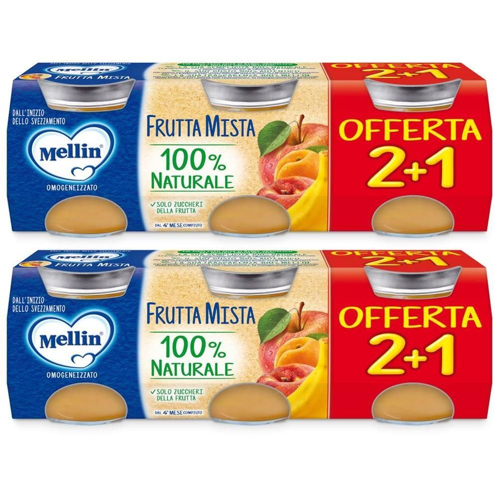 Mellin Omogeneizzato Frutta Mista 2x3x100 g