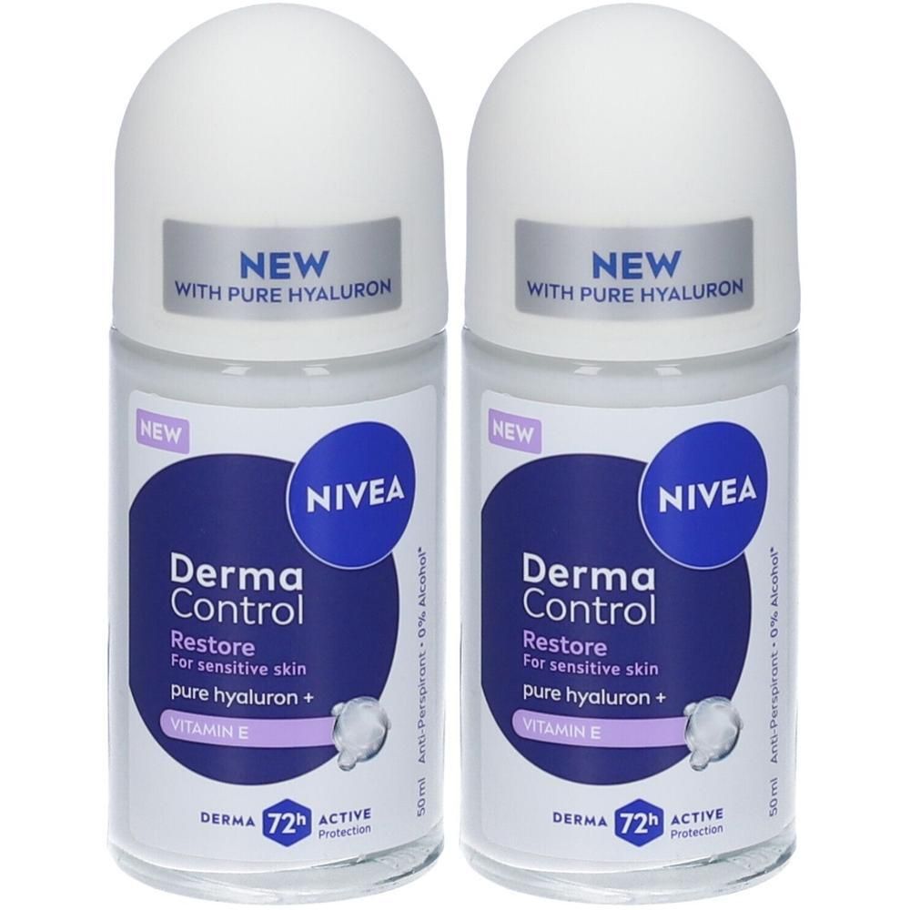 Nivea Derma Control Restore Deodorante Roll-on per Pelle Sensibile 2x5