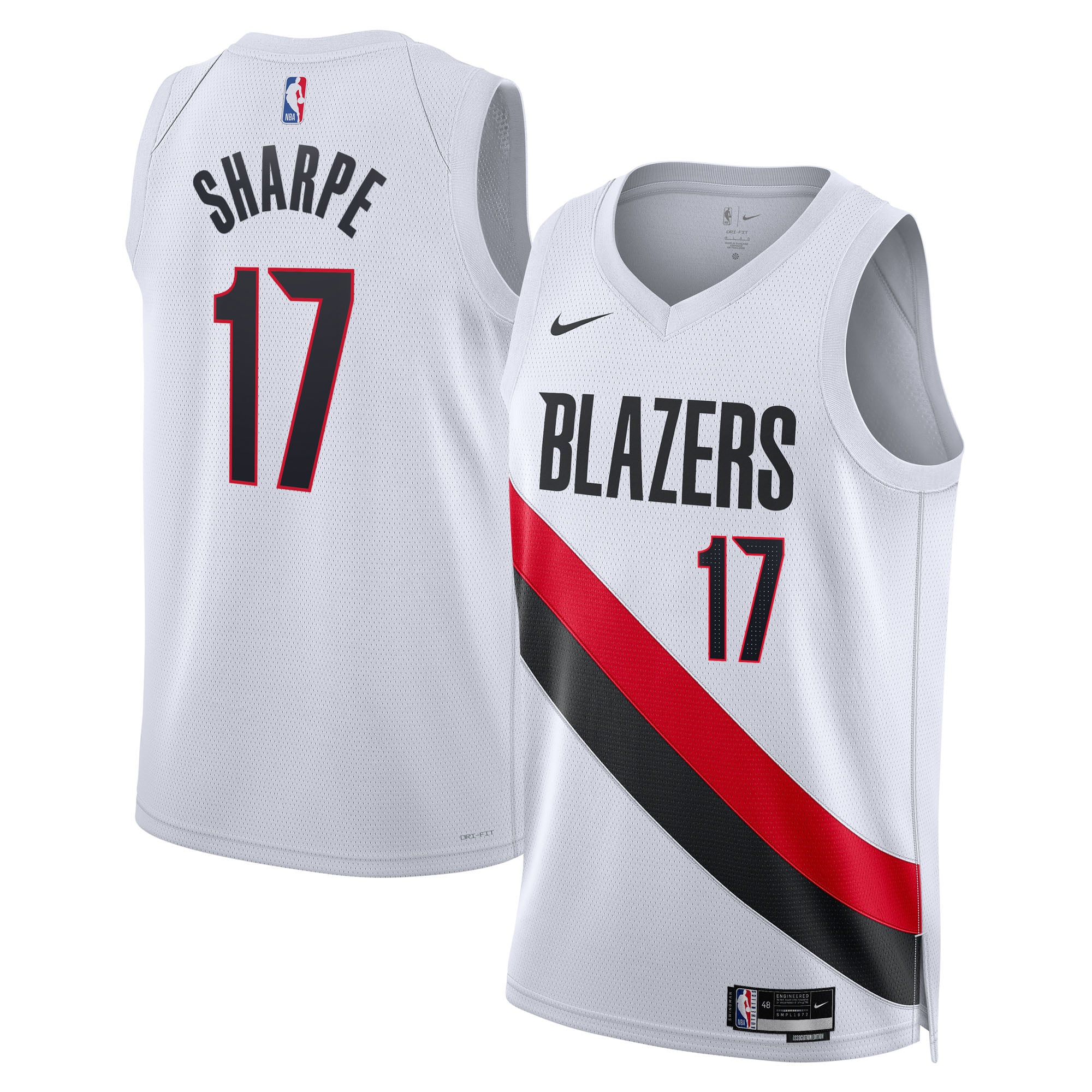 Maillot Nike Swingman Réplique Association Edition des Portland Trail Blazers - Blanc - Shaedon Sharpe - Unisexe - Homme Taille: 2XL
