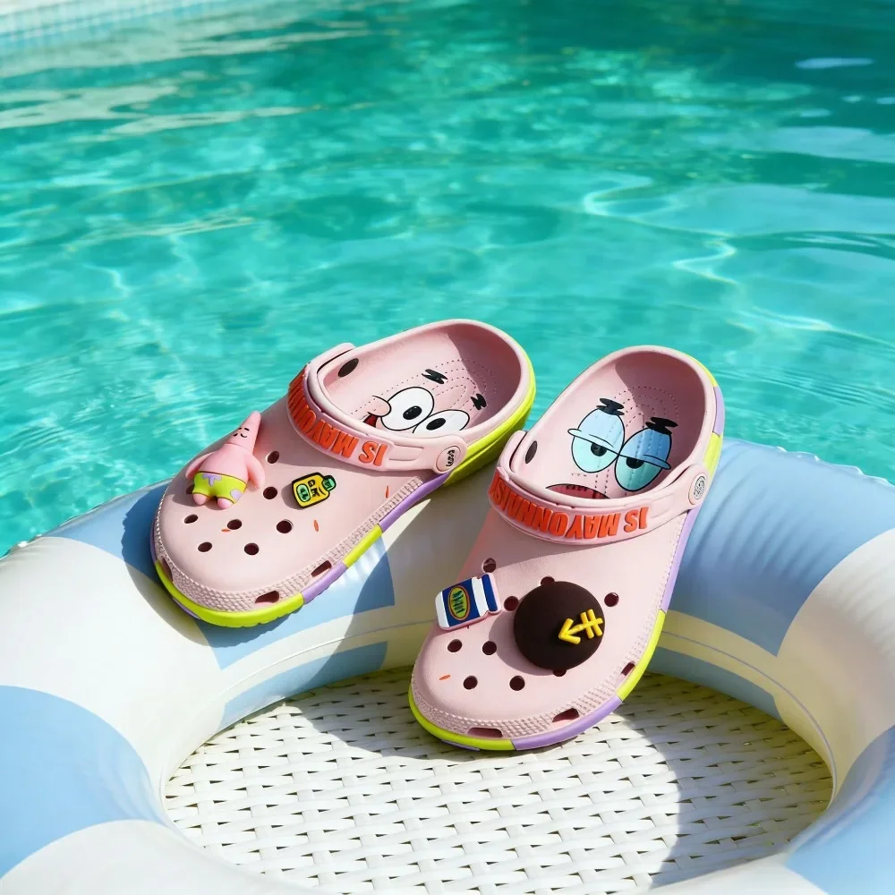 Paar-Cartoon-Clogs Sommer Strand Rutschfeste EVA Geschlossene Zehen Komfort Ultra Coole Neue Sandalen Geschenk Anime SpongeBob Patrick Star Schuhe