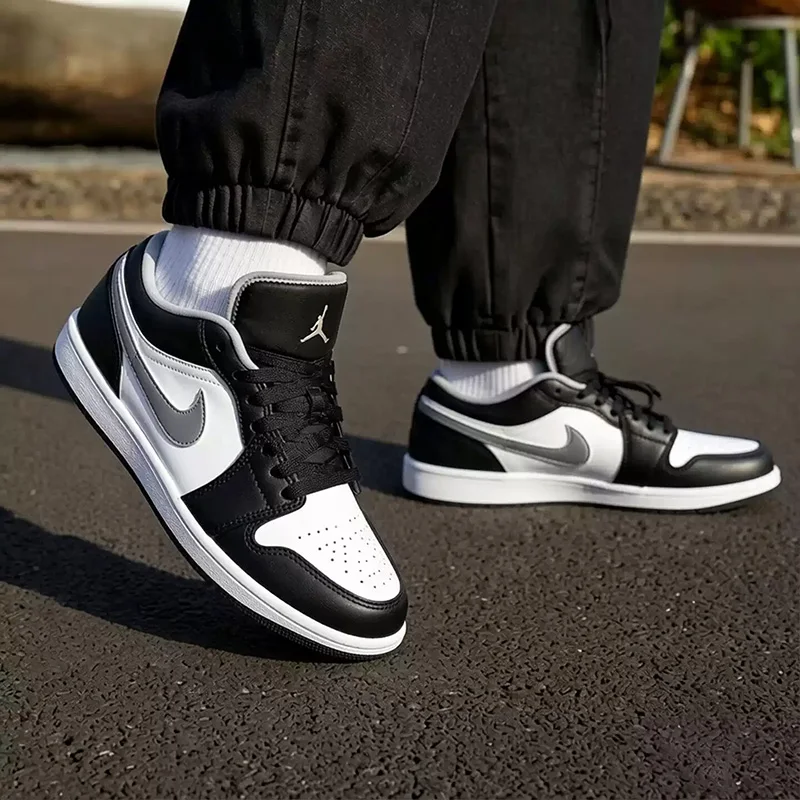 Nike Jordan Air Jordan 1 Low Shadow Grey Leder Casual Skate Schuhe Herren Damen Basketball Sneakers 553558-040