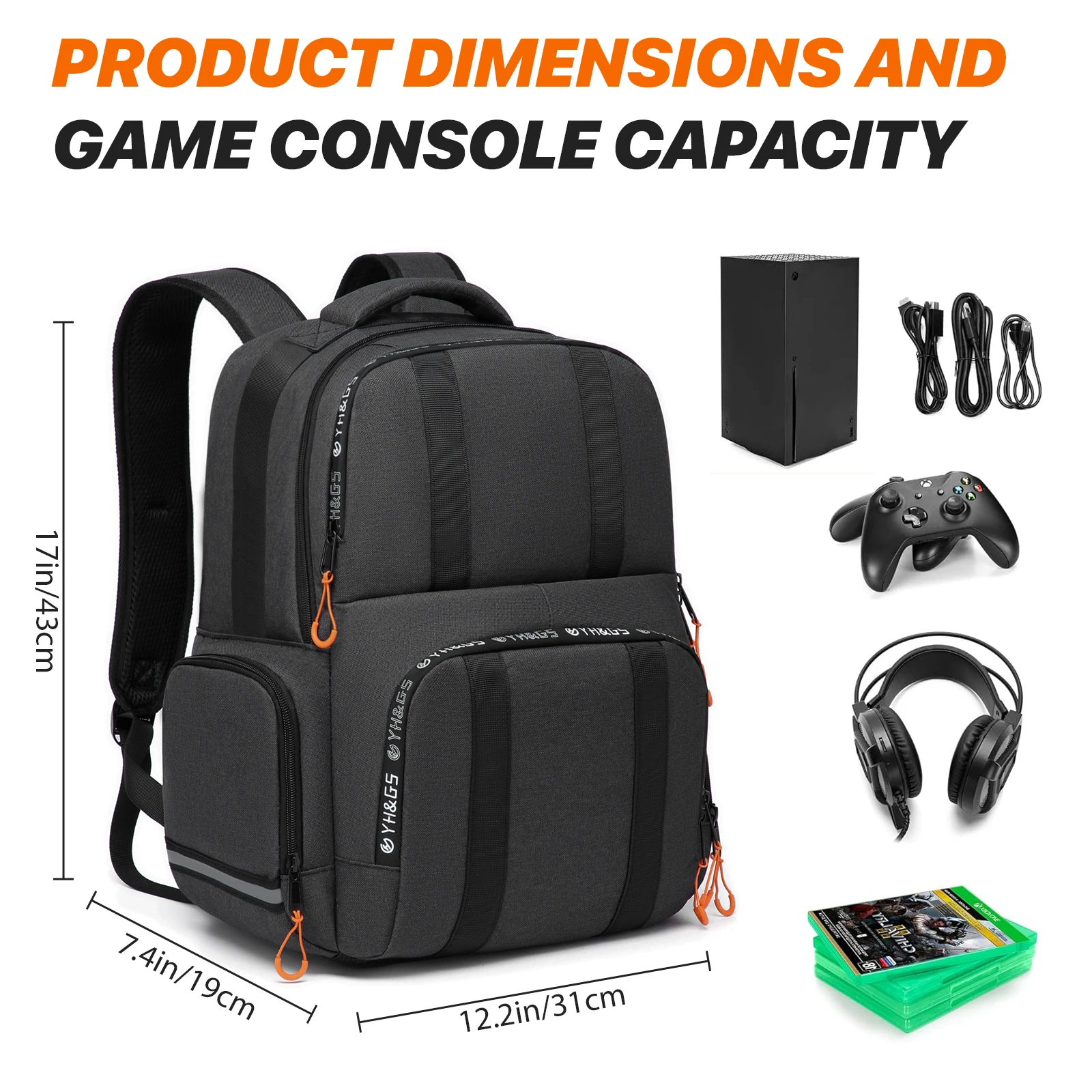 Rucksack für X Box Xbox Series S Spielkonsole Gamepad mit separatem Stauraum Konsole Headset Taschen Organizer Reisetasche