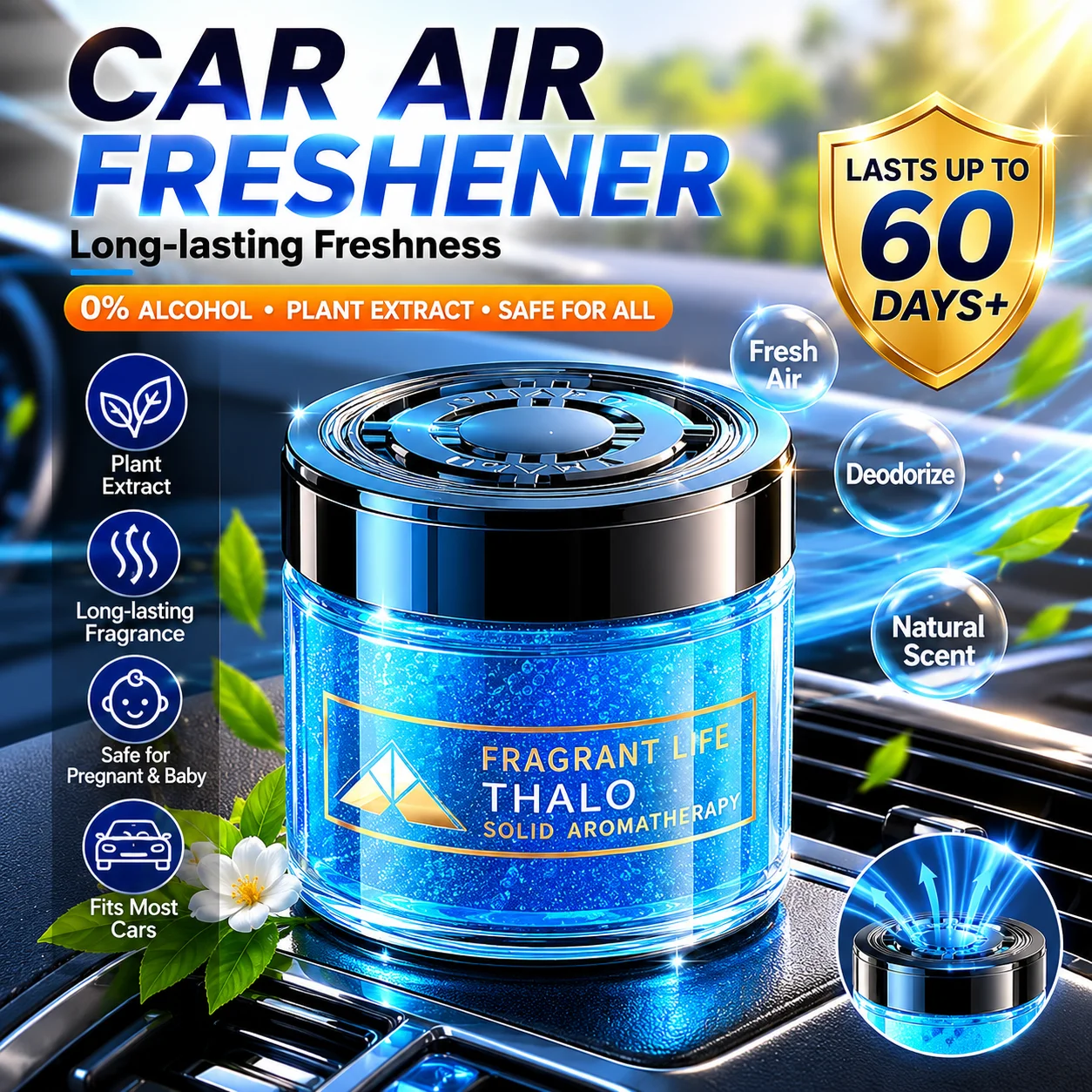 Gardenia car fragrance, car perfume, car interior, lasting fragrance, men's fragrance, solid fragrance, high-level sense
