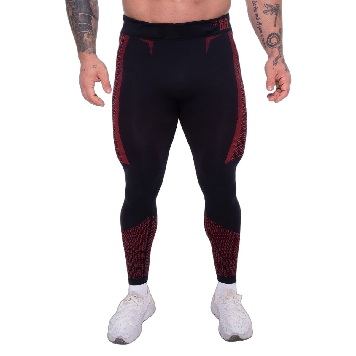 Leggings uomo slim senza cuciture, neri e rossi 1 St