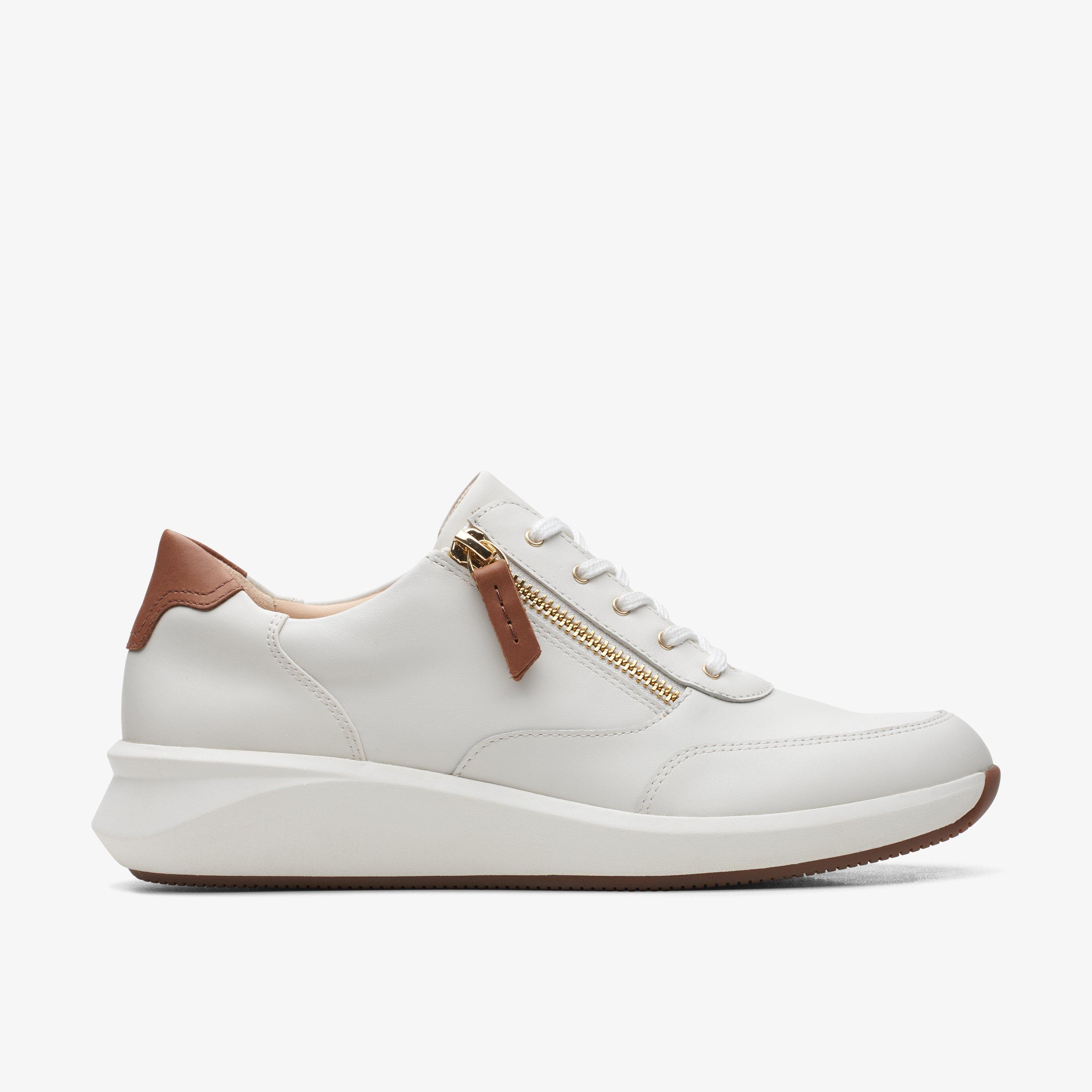 Un Rio Zip Weiße Leder Sneakers EU 38 / UK 5
