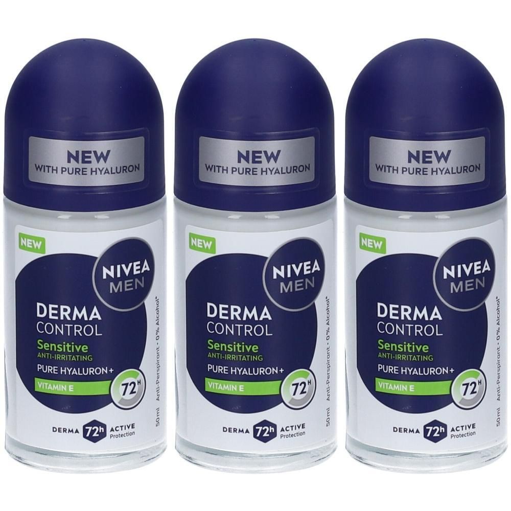 Nivea Men Derma Control Sensitive Deodorante Roll-on per Pelle Sensibi