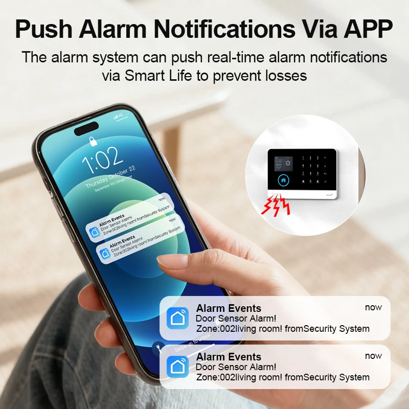 PGST Alarmanlage Einbruchschutz WiFi 4G Works with Tuya Smart Life kabelloses Sicherheits Set für Zuhause Gewerbe Tür Fenster Sensoren Fernüberwachung per Smartphone