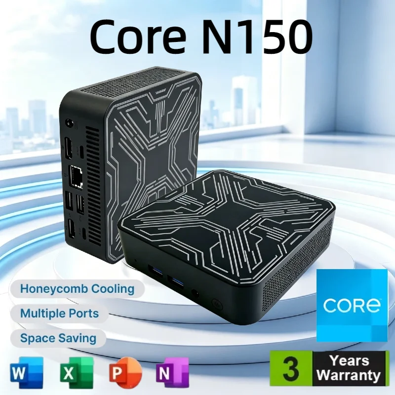 Neuer Mini-PC Tragbarer Intel Core N150 Mini-Computer 16GB RAM 512GB 1TB SSD 1000M Ethernet Gamer Gaming PC Desktop