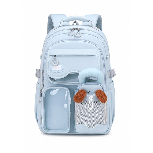 Set di 2 pezzi composto da zaino e astuccio per la scuola delle ragazze, borsa in poliestere resistente all'acqua multicolore, zaino multi-tasche di grande capacità per scuola elementare, media e