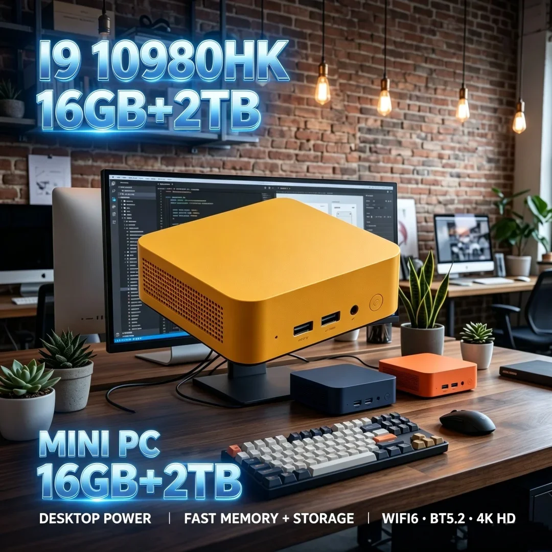 2026 Portable Mini PC Gamer Intel Core i9 10980HKWindows 11Mini Computer 16GB RAM 1TB 2TB M.2 Office Gaming Desktop PC