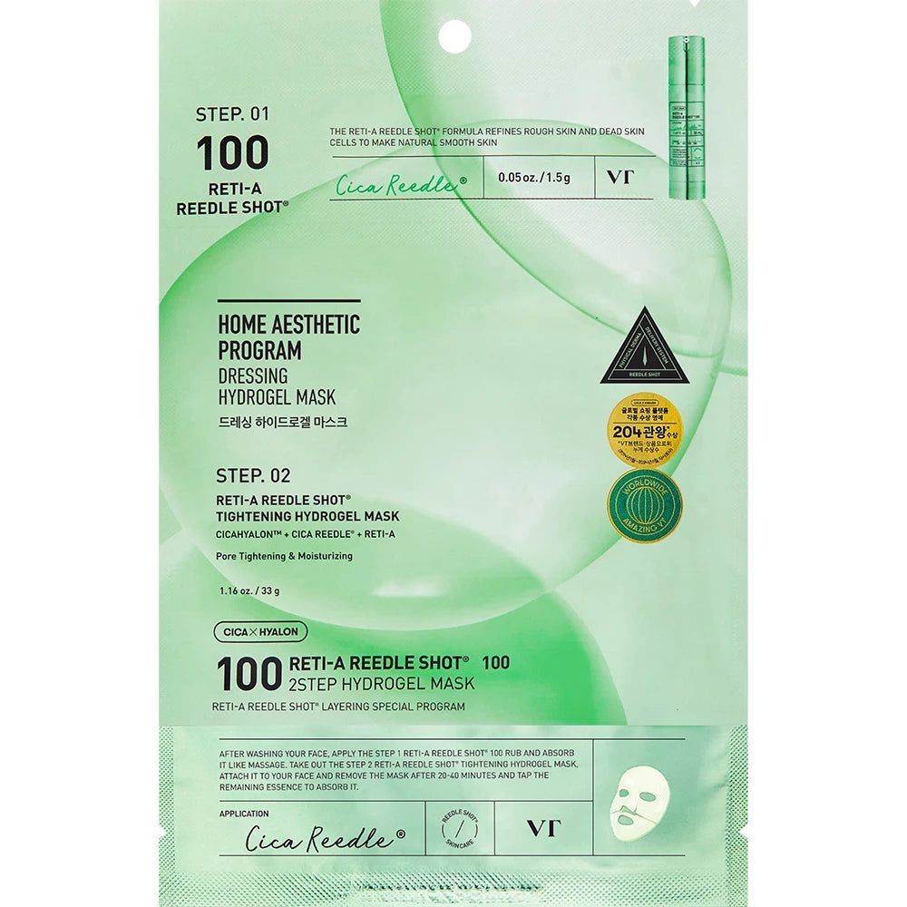 VT COSMETICS Reti-A Reedle Shot 100 Hydrogel Mask 33 g Maschera viso