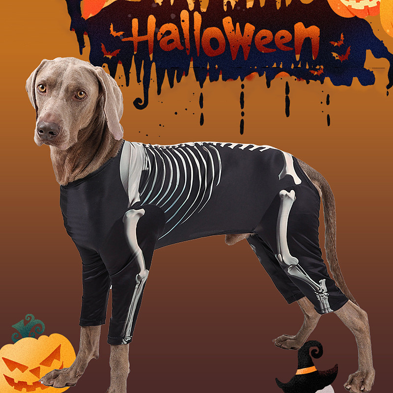 Pet Dog Clothes Halloween Transformation Dress up Skeleton Dog Clothes Halloween Party Dog Clothes Pet Supplies