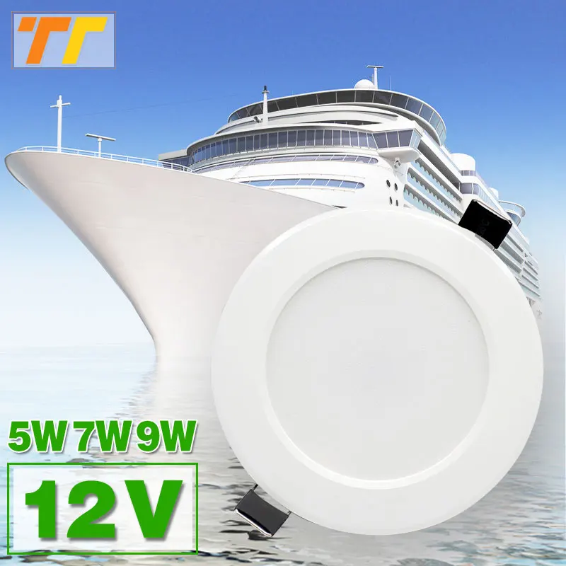 DC12V LED-Spot-Downlights, wasserdicht, IP65, Deckeneinbau, 5 W, 7 W, 9 W, Sicherheitsspannung für Badezimmer, weißer Farbstrahler