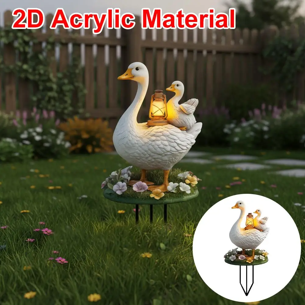 1/2 Pièces Figurine de Canard 2D Plate en Acrylique, Décoration de Jardin Étanche, Piquet de Jardin, Art de Jardin, Décoration de Pelouse, Sculpture Animale