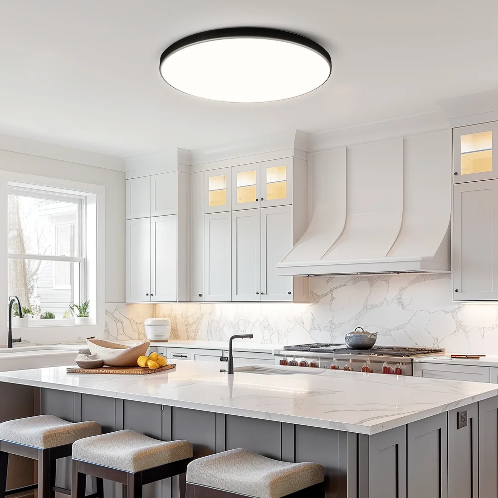 3-Farbige Deckenleuchte mit Fernbedienung Runde LED-Panelleuchte für Badezimmer Wohnzimmer Schlafzimmer Intelligente Deckenleuchte