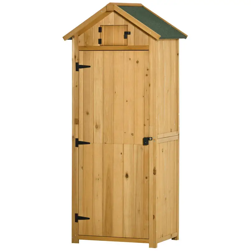 Abri de jardin en bois, abri à outils résistant aux intempéries 77x54.2x179cm, maison de jardin avec porte, toit en pente, armoire à outils avec étagères, abri de jardin pour jardin, terrasse,
