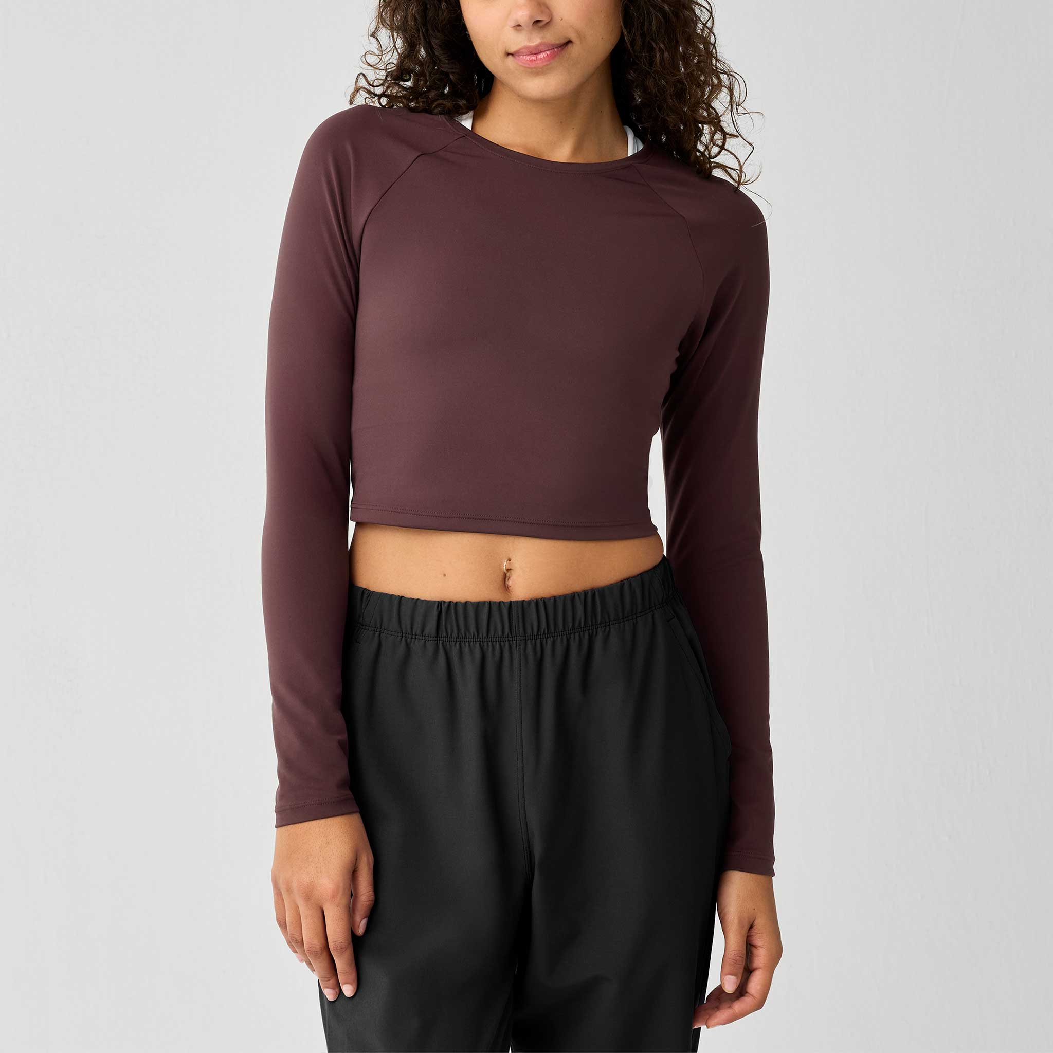 Brooks Luxe Crop Long Sleeve Women's Running Apparel Cocoa