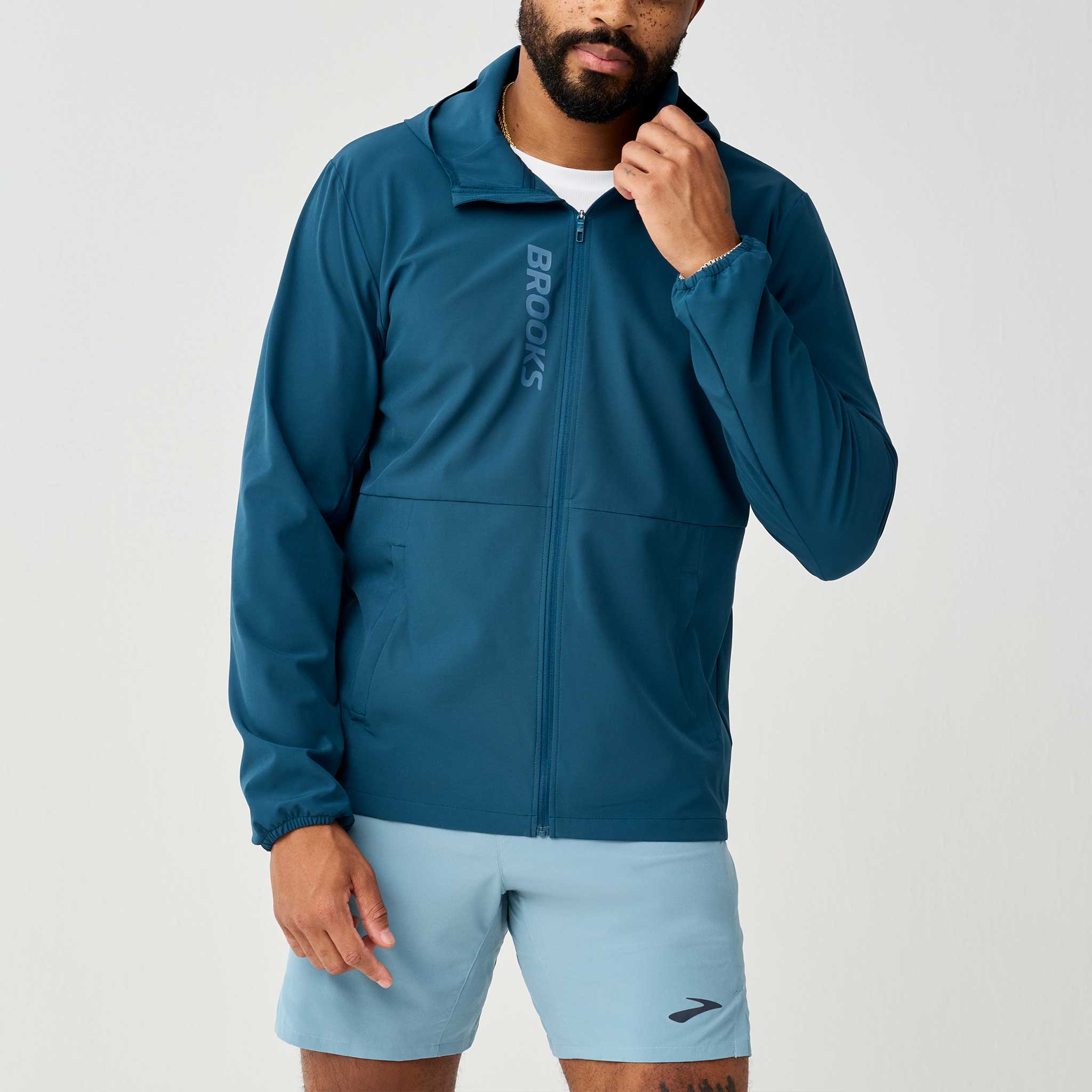 Brooks Canopy Jacket Men's Running Apparel Indigo
