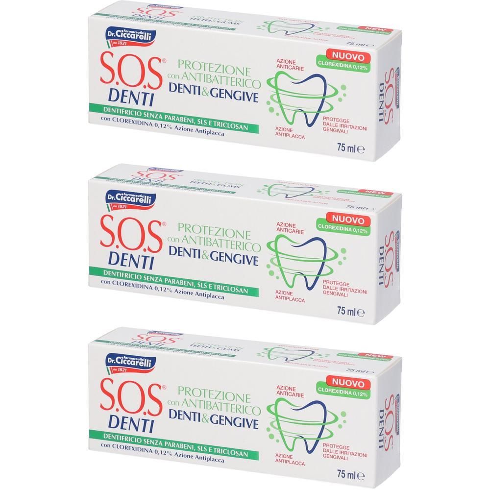 Sos Denti Antiplacca Dentifricio 3x1 St