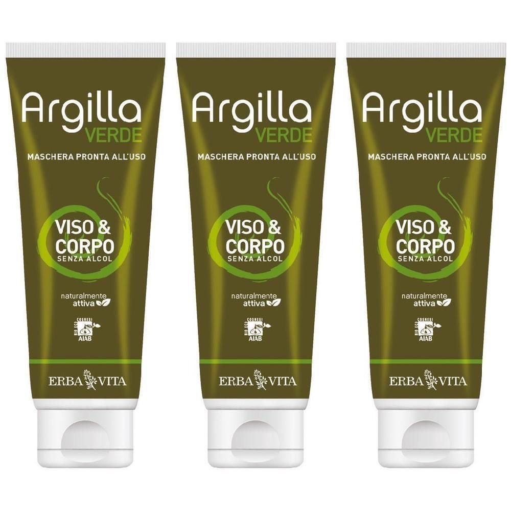 Argilla Verde Maschera Pronta 3x250 ml Crema
